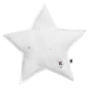 Pernă din bumbac în formă de stea pentru copii BELLAMY Shining Star, gri