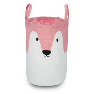 Coș pentru depozitare KICOTI Fox, ø 35 cm, roz - alb