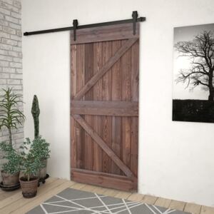 Ușă, maro închis, 80x210 cm, lemn masiv de pin