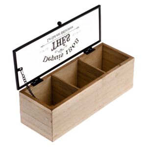 Cutie din lemn pentru ceai cu 3 compartimentei Dakls, 22,5 x 8 cm