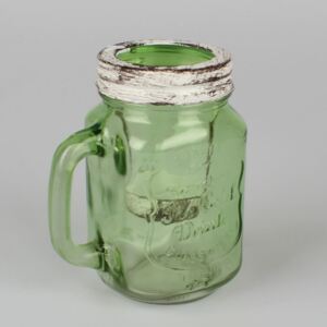 Sfeșnic original din sticlă Dakls, verde