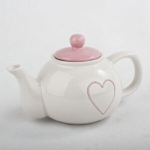 Ceainic din ceramică cu capac roz Dakls, 1 l