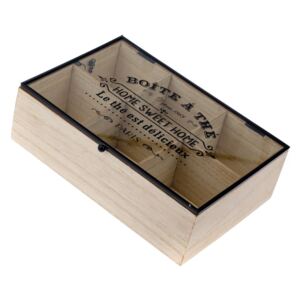Cutie din lemn pentru ceai cu 6 compartimente Dakls Hannah, 24 x 16 cm