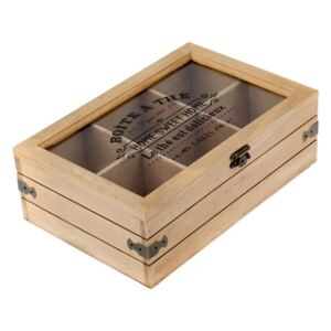 Cutie din lemn pentru ceai cu 6 compartimente Dakls Mia, 24 x 16 cm