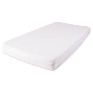 Cearsaf de pat cu elastic din tencel impermeabil, alb 90x200 cm