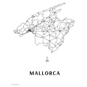 Harta Mallorca black & white