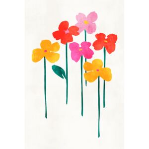 Ilustrare Little Happy Flowers, Kubistika
