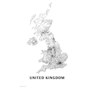 Harta United Kingdom black & white