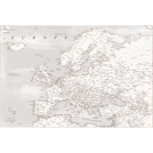 Harta Rustic detailed map of Europe, Blursbyai