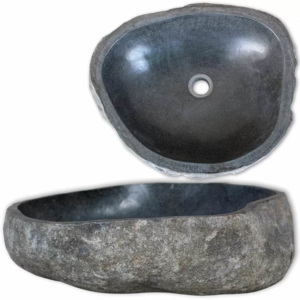 Chiuvetă ovală din piatră de râu, 30-35 cm