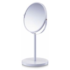 Oglinda rotunda de masa alba din metal 15x35 cm Make-Up White Zeller