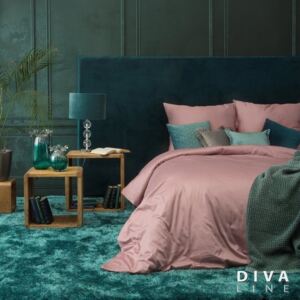 Lenjerie de pat Diva Line din bumbac satinat Dina, roz pudrat 220x200 cm
