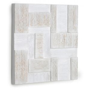 Tablou alb din canvas si lemn de pin 50x50 cm Alvida Kave Home