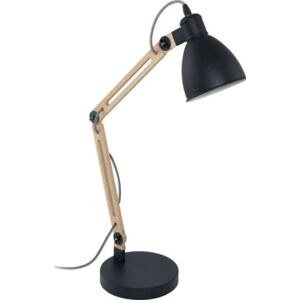 Lampa de birou Torona E14 max. 1x28W, negru/lemn natur
