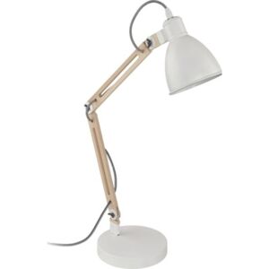 Lampa de birou Torona E14 max. 1x28W, alb/lemn natur