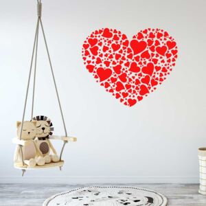 Heart of hearts - autocolant de perete Rosu deschis 75 x 60 cm