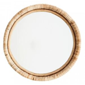 Oglinda rotunda maro din bambus 27 cm Anda Madam Stoltz
