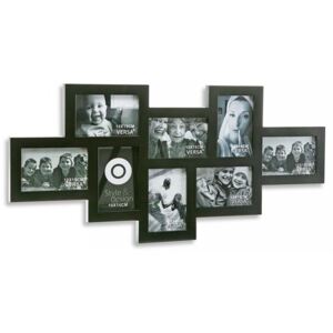 Rama foto neagra din polipropilena 36x75 cm pentru 8 fotografii Portafotos Negro Versa Home