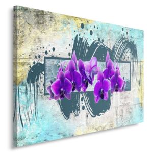 CARO Tablou pe pânză - Purple Flowers 2 50x40 cm