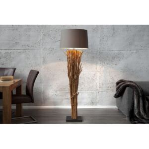 Lampadar maro/gri din lemn si bumbac 175 cm Euphoria Invicta Interior