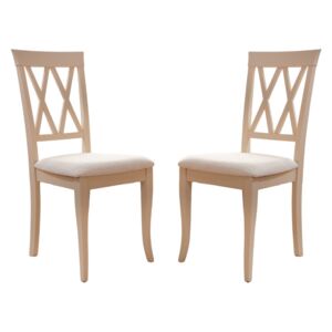 Set 2 scaune dining din lemn de fag Venetia, Bej/Regent plain 02
