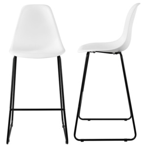 Set 2 bucati scaune de bar design- 110x46,5cm - alb