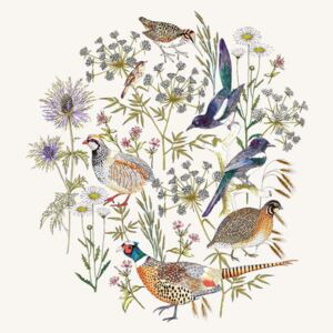 Woodland Edge Birds Placement Reproducere, Jacqueline Colley