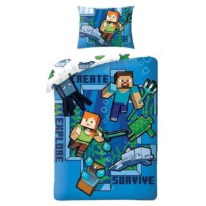 Lenjerie de pat Minecraft (lumea subacvatică)
