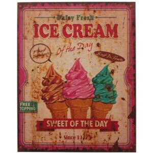 Decoatiune de perete Ice Cream, Lemn, 40x30 cm