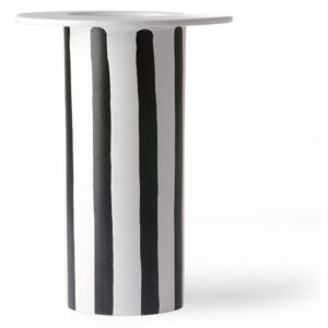 Vaza alba/neagra din ceramica 25 cm Stripes HK Living