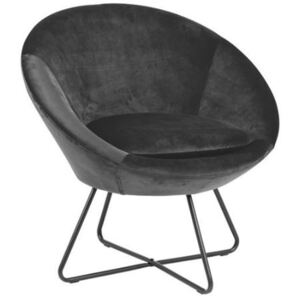 Scaun lounge gri/negru din textil si metal Center Actona Company