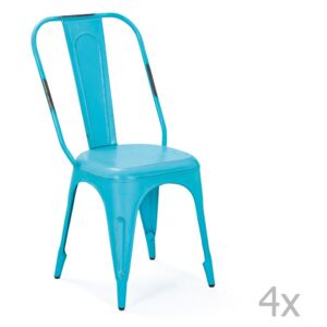 Set 4 scaune metalice Interlink Aix, turcoaz