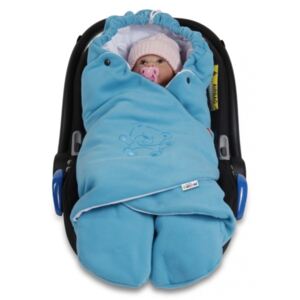 Sistem de înfășat pentru bebeluși/ Sac de dormit Baby Nellys - polar, bumbac bio- albastru / turcoaz