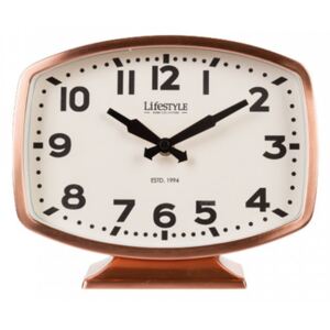 Ceas de masa din fier si PVC 19x23 cm Desk Copper LifeStyle Home Collection