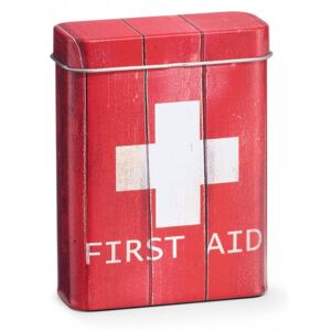 Cutie rosie/alba cu capac din metal pentru medicamente First Aid Red Mini Zeller
