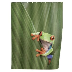 Perdea de dus, Wenko Frog, Material textil, 180x200 cm, Alb