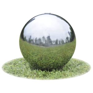 Fântână sferică de grădină cu LED-uri, 20 cm, oțel inoxidabil
