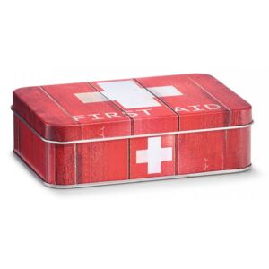 Cutie rosie/alba cu capac din metal pentru medicamente First Aid Red Small Zeller
