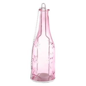 Felinar de agățat din sticlă Dakls Romance, roz deschis
