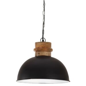 Lampă suspendată industrială, 25 W, negru, 42 cm, mango, E27