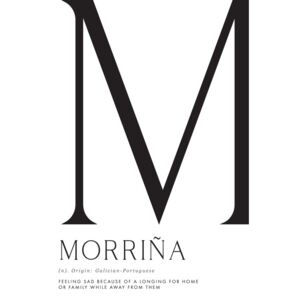 Ilustrare Morriña, Longing for home typography art, Blursbyai