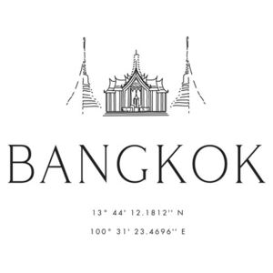 Ilustrare Bangkok coordinates with temple, Blursbyai