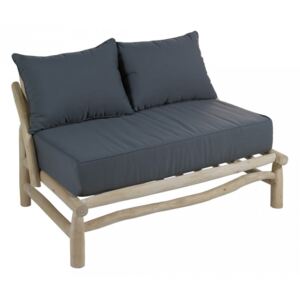 Canapea din lemn tec si perne gri 131 cm Capri Santiago Pons