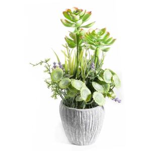 Plante suculente artificiale in ghiveci ceramica verde Ø cm 9 x 30 H