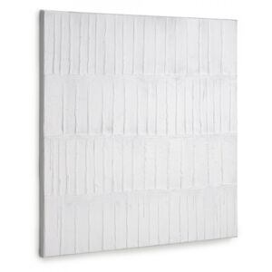 Tablou alb din canvas si lemn de pin 90x90 cm Basilisa Kave Home