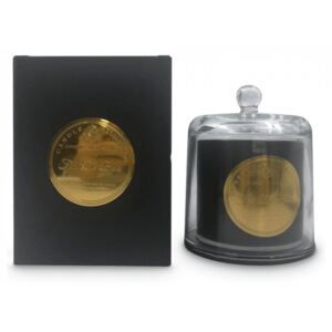 Lumanare parfumata cu suport negru din sticla 13 cm Wood Fire Opjet Paris