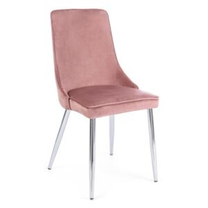 Scaun roz din catifea Corinna Pink Velvet Chair