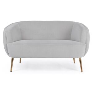 Canapea din catifea gri deschis Linsay Light Grey Sofa