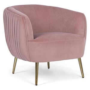 Fotoliu din catifea roz Linsay Antique Pink Armchair