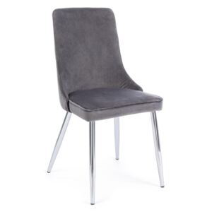 Scaun gri din catifea Corinna Grey Velvet Chair